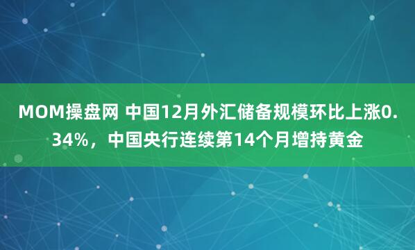 MOM操盘网 中国12月外汇储备规模环比上涨0.34%，中国央行连续第14个月增持黄金